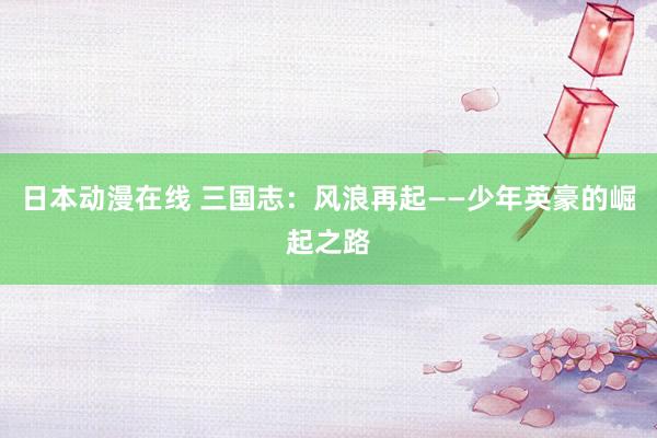 日本动漫在线 三国志：风浪再起——少年英豪的崛起之路