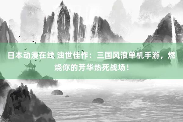 日本动漫在线 浊世佳作：三国风浪单机手游，燃烧你的芳华热死战场！