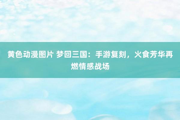 黄色动漫图片 梦回三国：手游复刻，火食芳华再燃情感战场
