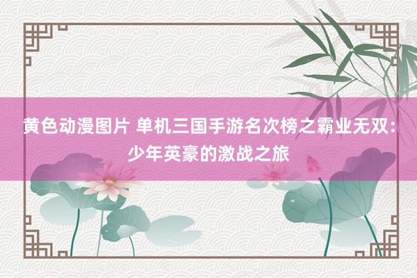 黄色动漫图片 单机三国手游名次榜之霸业无双：少年英豪的激战之旅