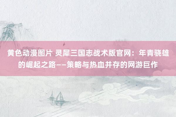 黄色动漫图片 灵犀三国志战术版官网：年青骁雄的崛起之路——策略与热血并存的网游巨作
