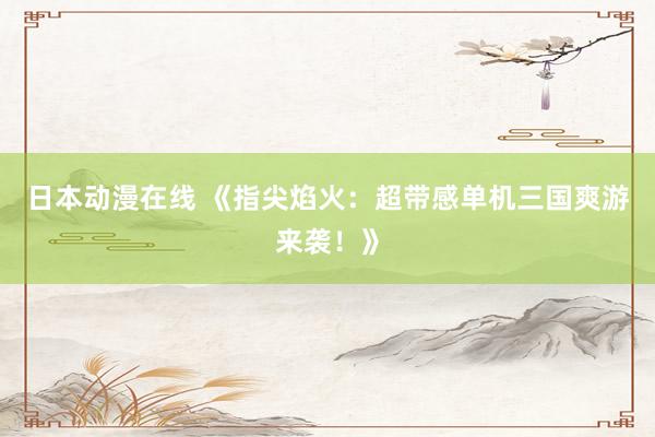 日本动漫在线 《指尖焰火：超带感单机三国爽游来袭！》