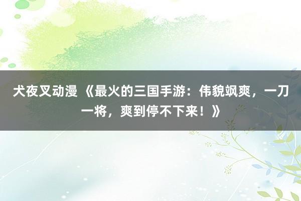 犬夜叉动漫 《最火的三国手游：伟貌飒爽，一刀一将，爽到停不下来！》