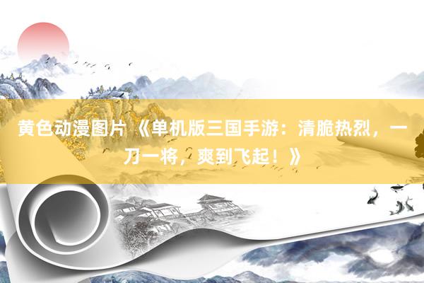 黄色动漫图片 《单机版三国手游：清脆热烈，一刀一将，爽到飞起！》