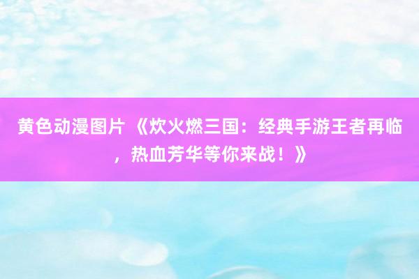黄色动漫图片 《炊火燃三国：经典手游王者再临，热血芳华等你来战！》