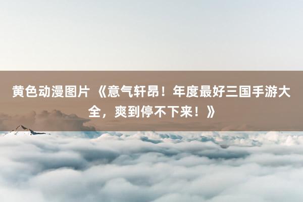 黄色动漫图片 《意气轩昂！年度最好三国手游大全，爽到停不下来！》
