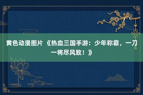黄色动漫图片 《热血三国手游：少年称霸，一刀一将尽风致！》